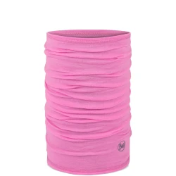 Bandana BUFF MERINO LIGHTWEIGHT SOLID FLUOR FUCHSIA - one size - fioletowy - UNI