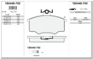  KLOCKI HAMULCOWE PRZÓD ICER AUDI 80, 100, COUPE